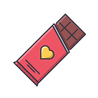 卡通绿色情人节巧克力pngpsd2000*2000情人节爱心思念素材pngpsd2000*