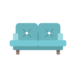 双人沙发卡通免扣素材