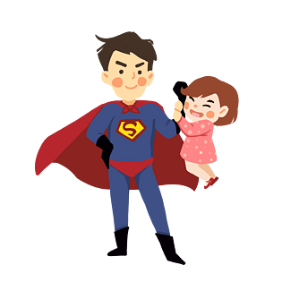 我的老爸是超人原创手绘卡通素材