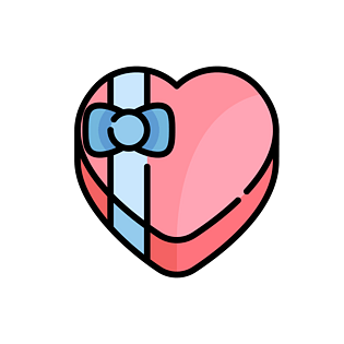 粉红礼物盒卡通免扣素材