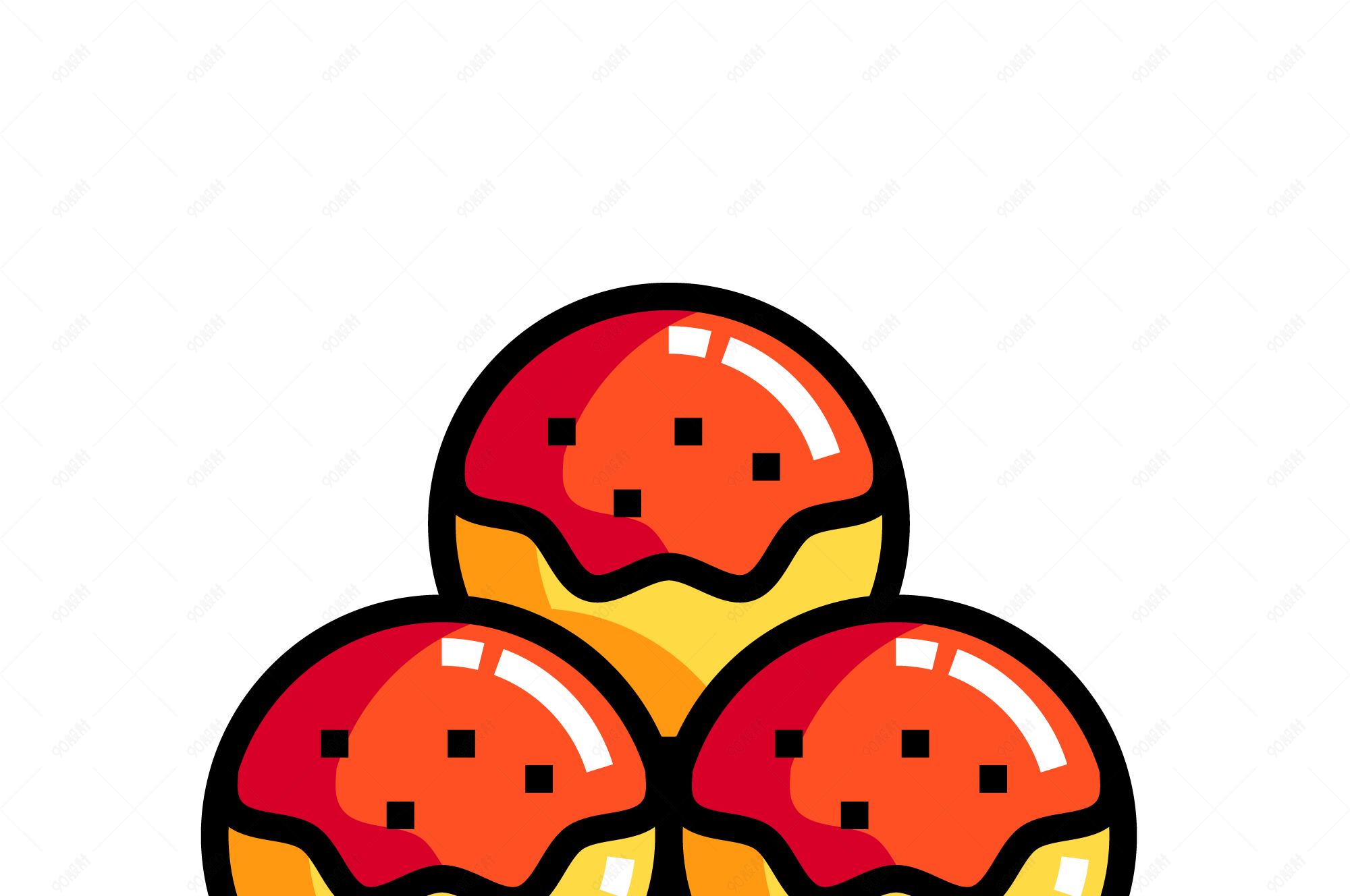 章鱼小丸子卡通免扣素材