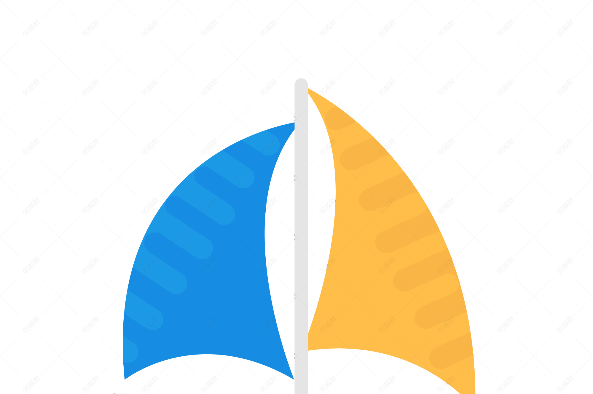 帆船卡通免扣素材