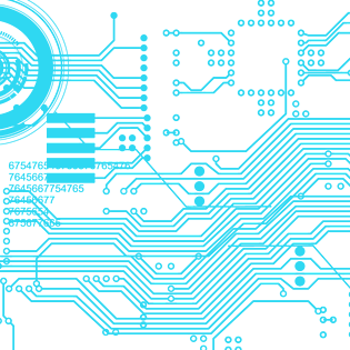 蓝色科技控制电路图元素