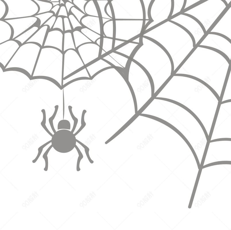 手绘卡通蜘蛛网蜘蛛丝矢量素材