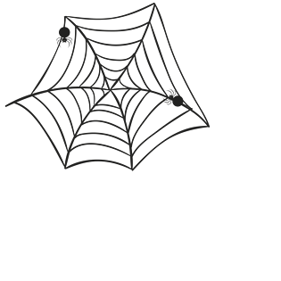 卡通黑色蜘蛛网元素
