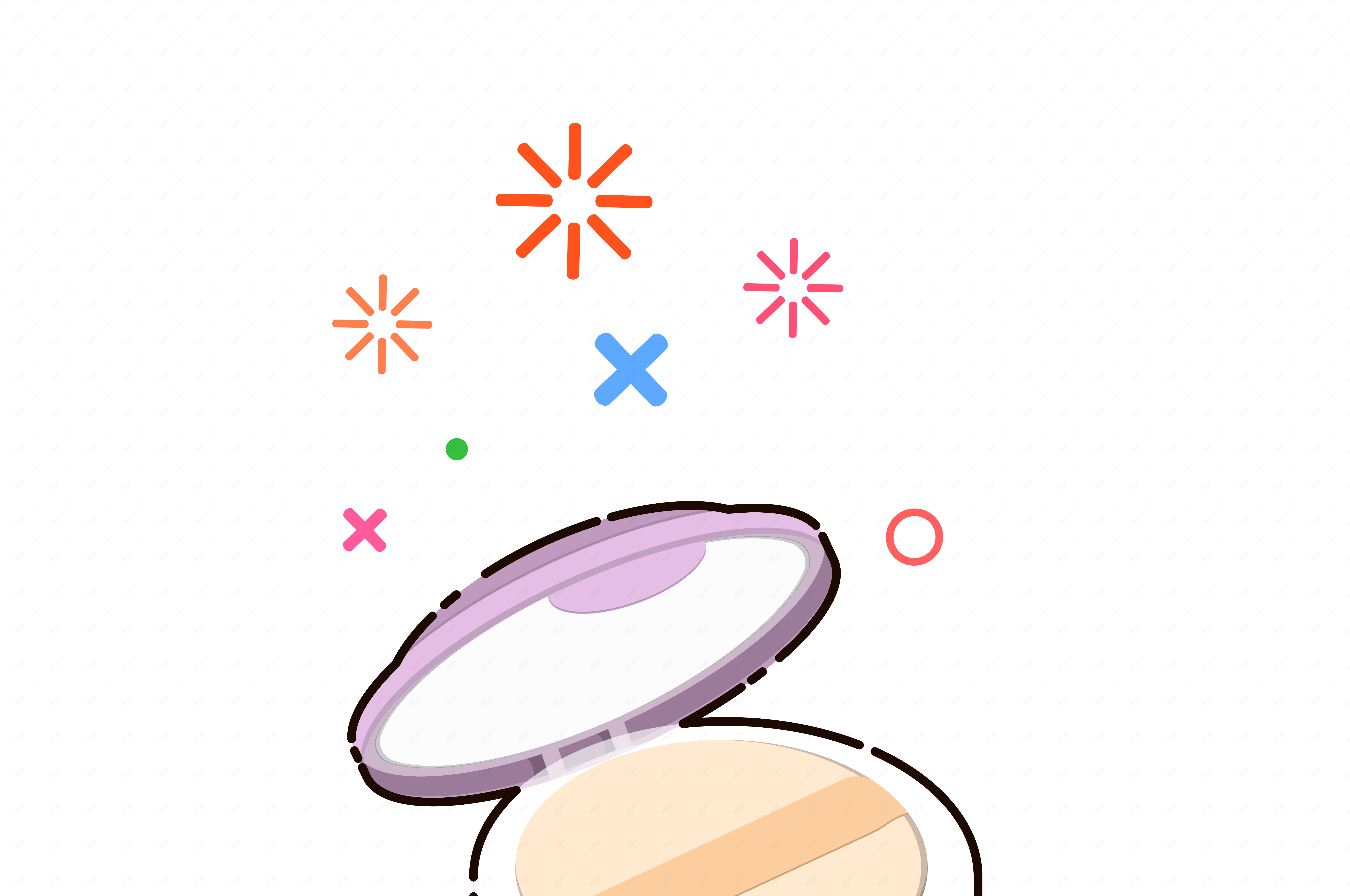 手绘矢量mbe风格粉底液化妆品