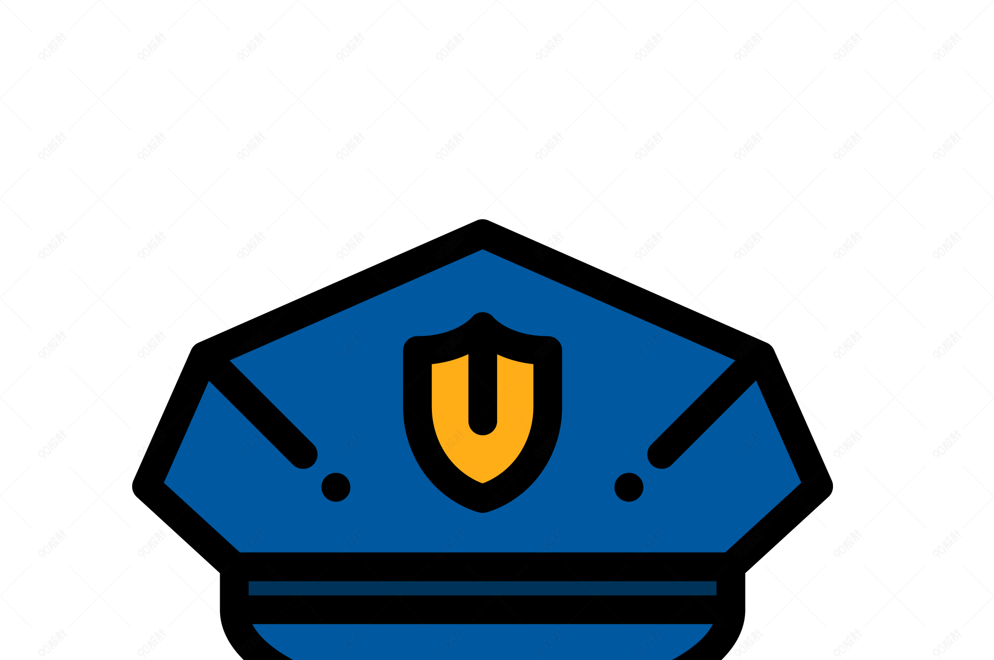 警帽卡通矢量免扣图