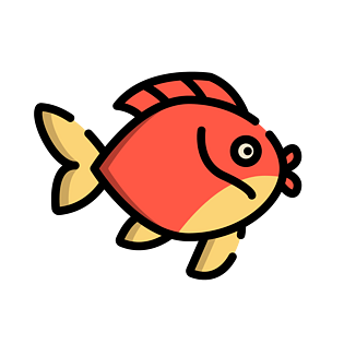 金鱼图片pngpsd2000*2000手绘卡通可爱小金鱼图片pngpsd2000*2000粉色