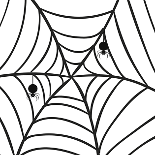 卡通恐怖蜘蛛网矢量元素