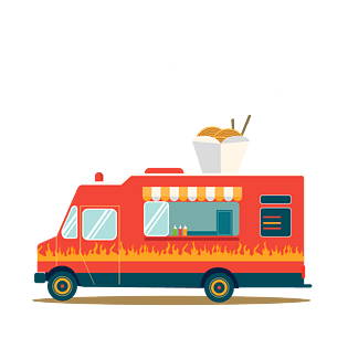 卡通商务快餐车免抠素材pngpsd2000*2000矢量手绘24小