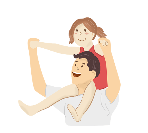 父亲节手绘爸爸和女儿