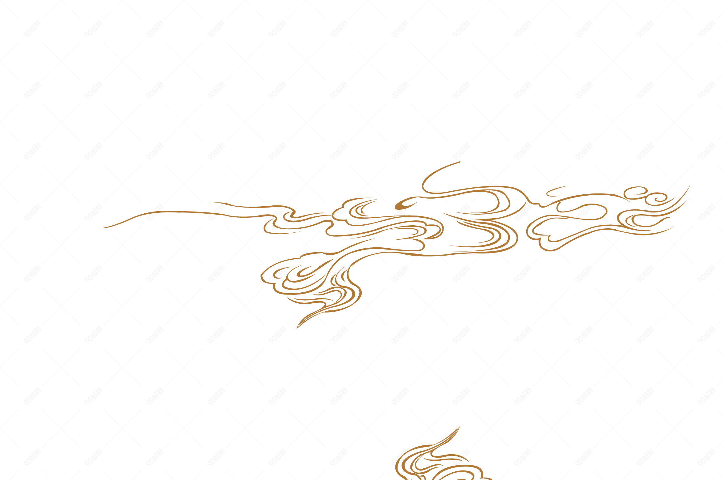 原创金色喜庆祥云免抠下载