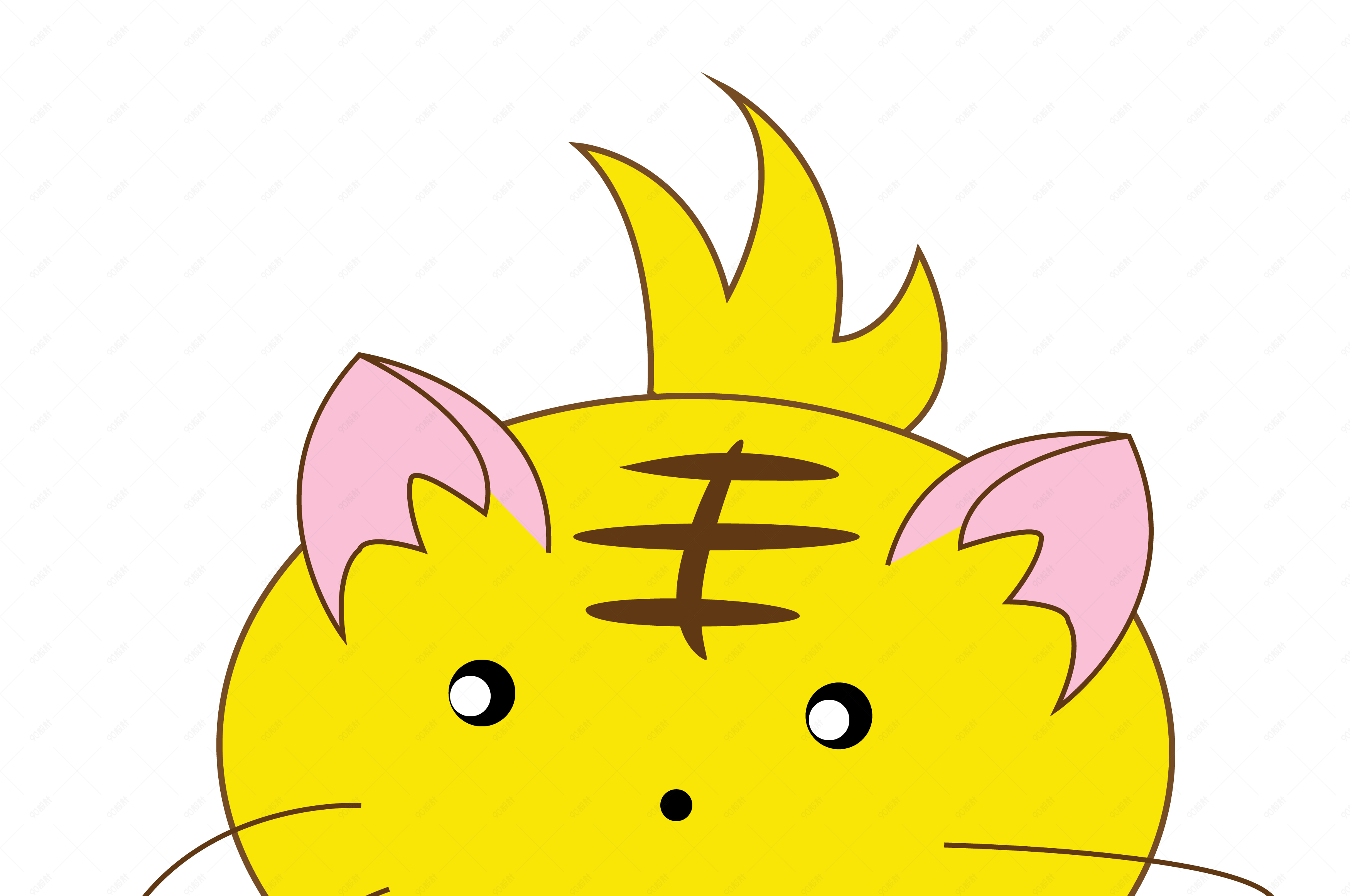 老虎卡通矢量素材图案