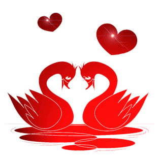 矢量红色天鹅素材