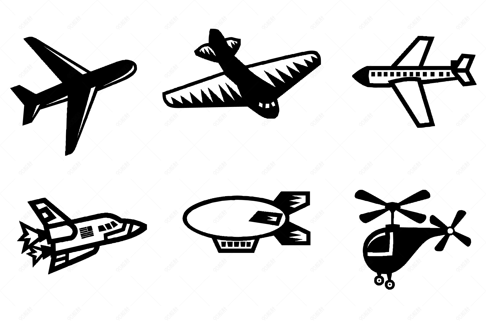 平面矢量飞机png素材