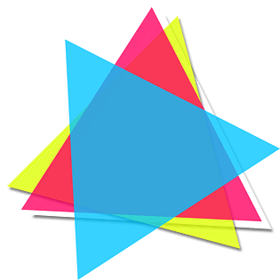 水彩卡通彩色三角形