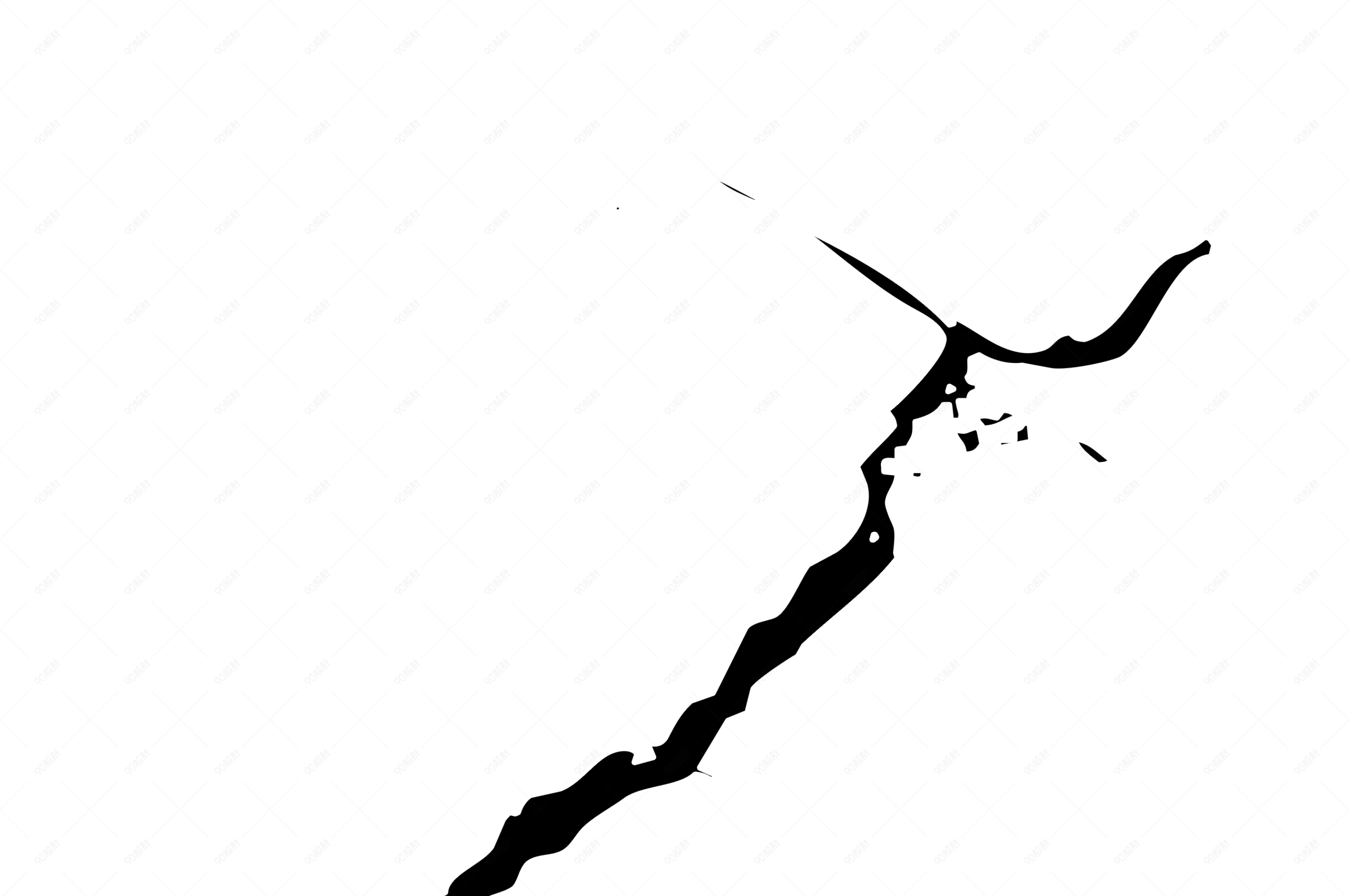 卡通黑色的粗裂缝