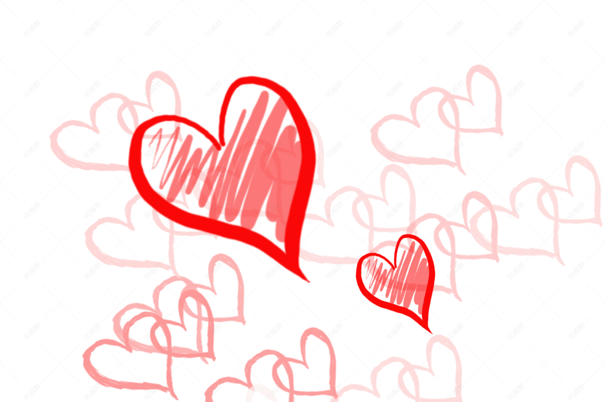 唯美红色桃心矢量元素