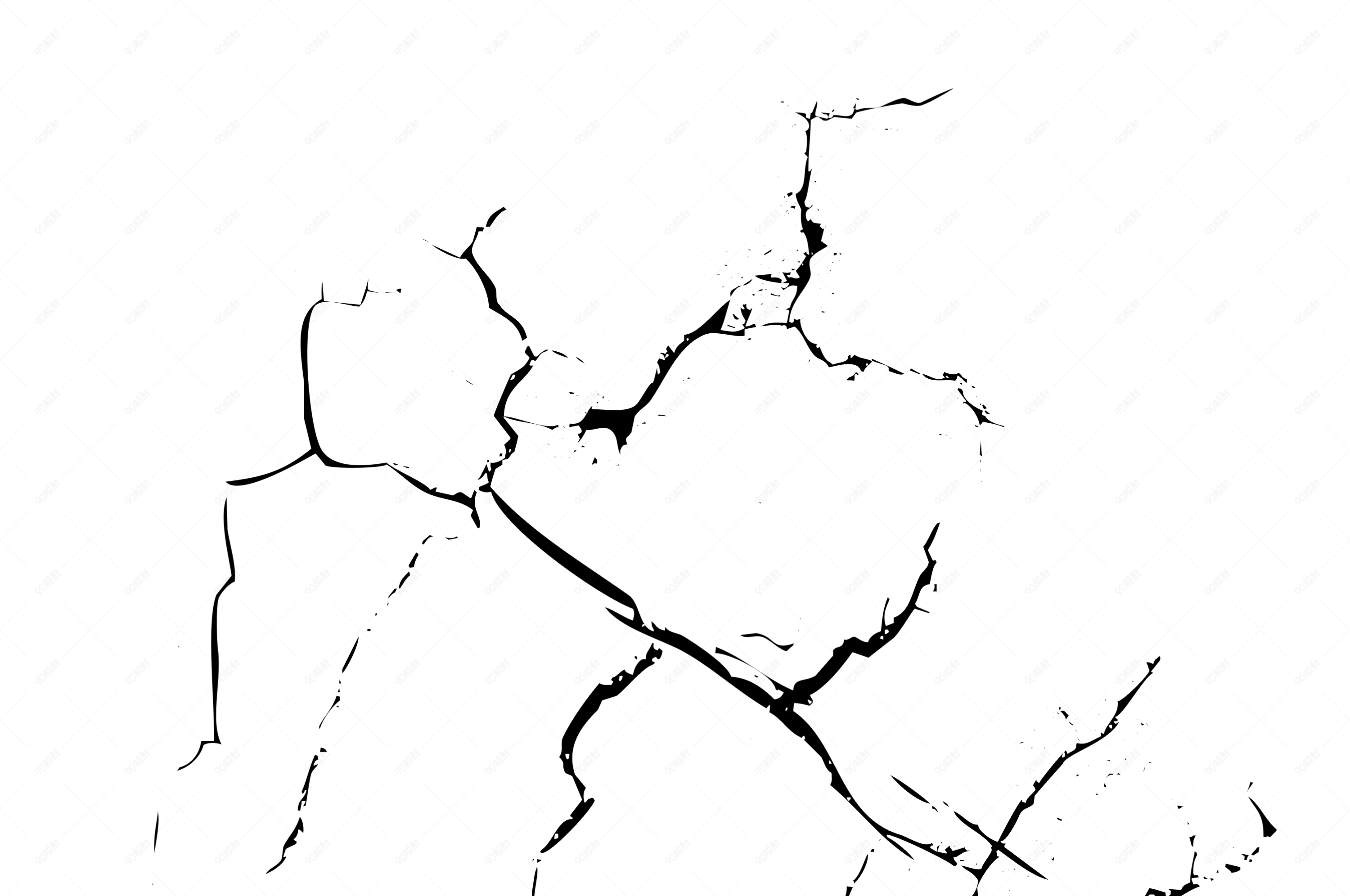 卡通手绘龟壳式裂痕