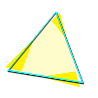 水彩黄色卡通三角形