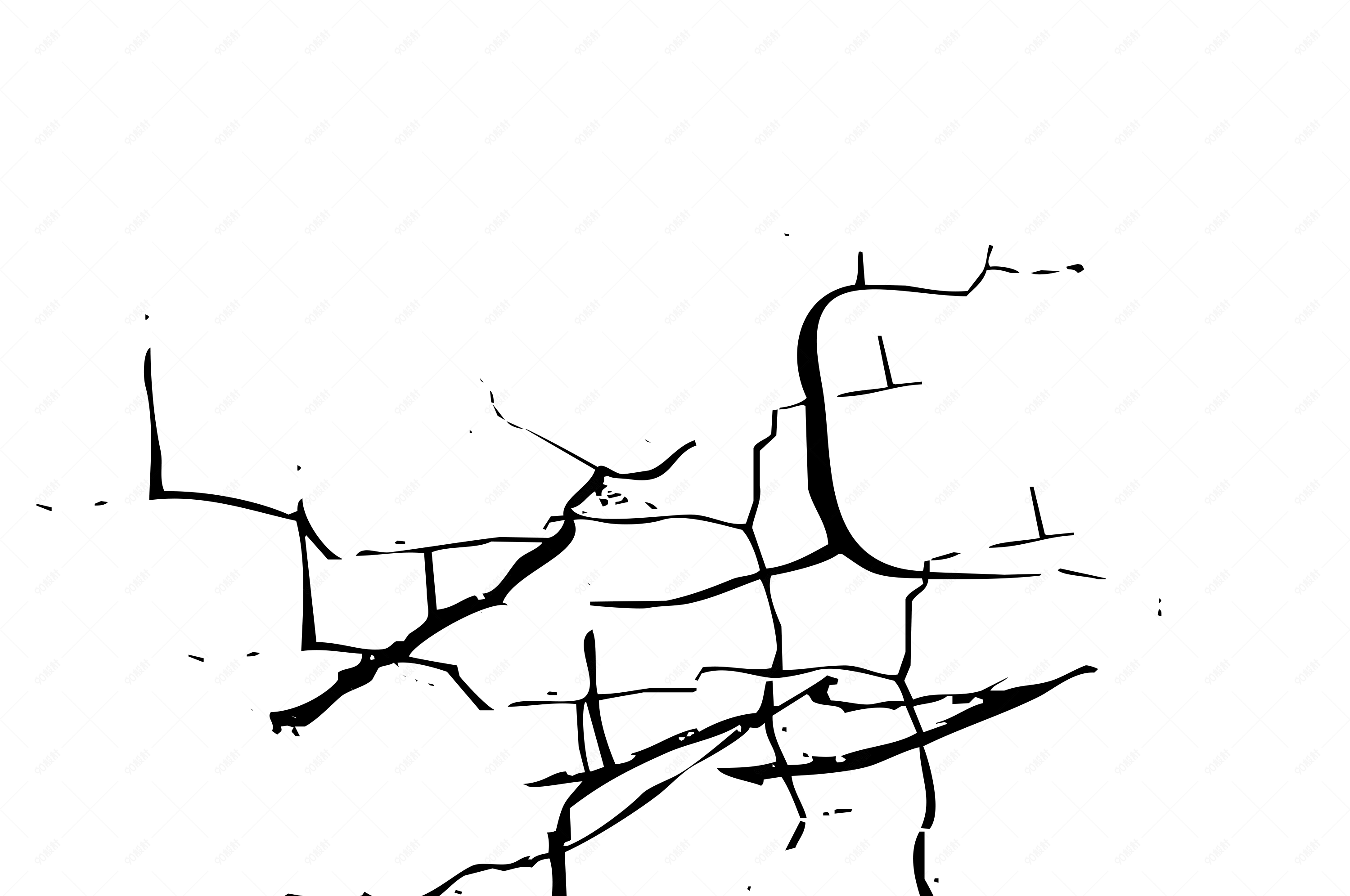 卡通简单手绘裂痕