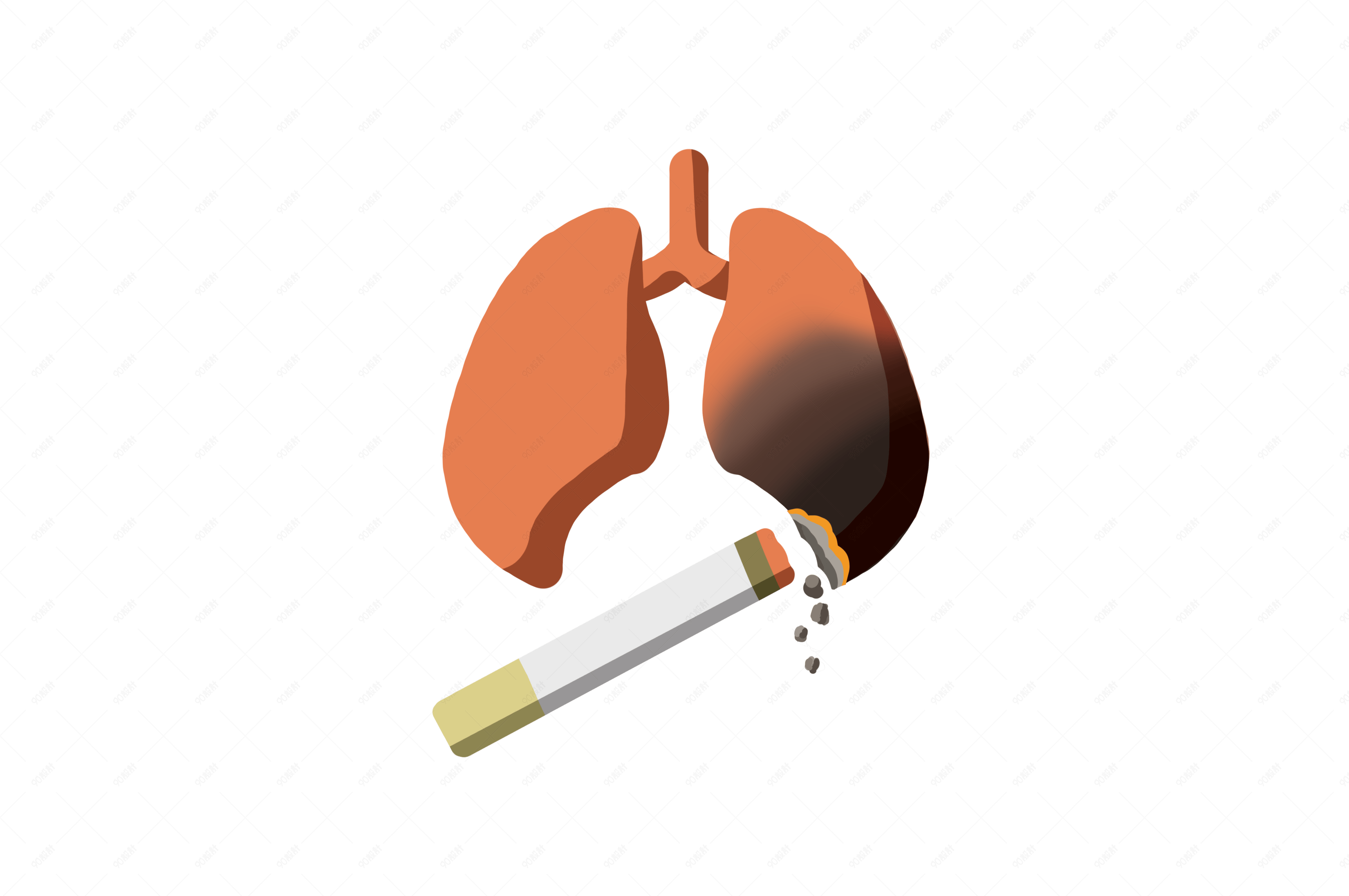 世界无烟日黑肺png图片