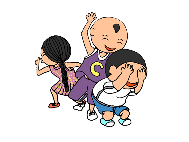 调皮的孩子恶作剧