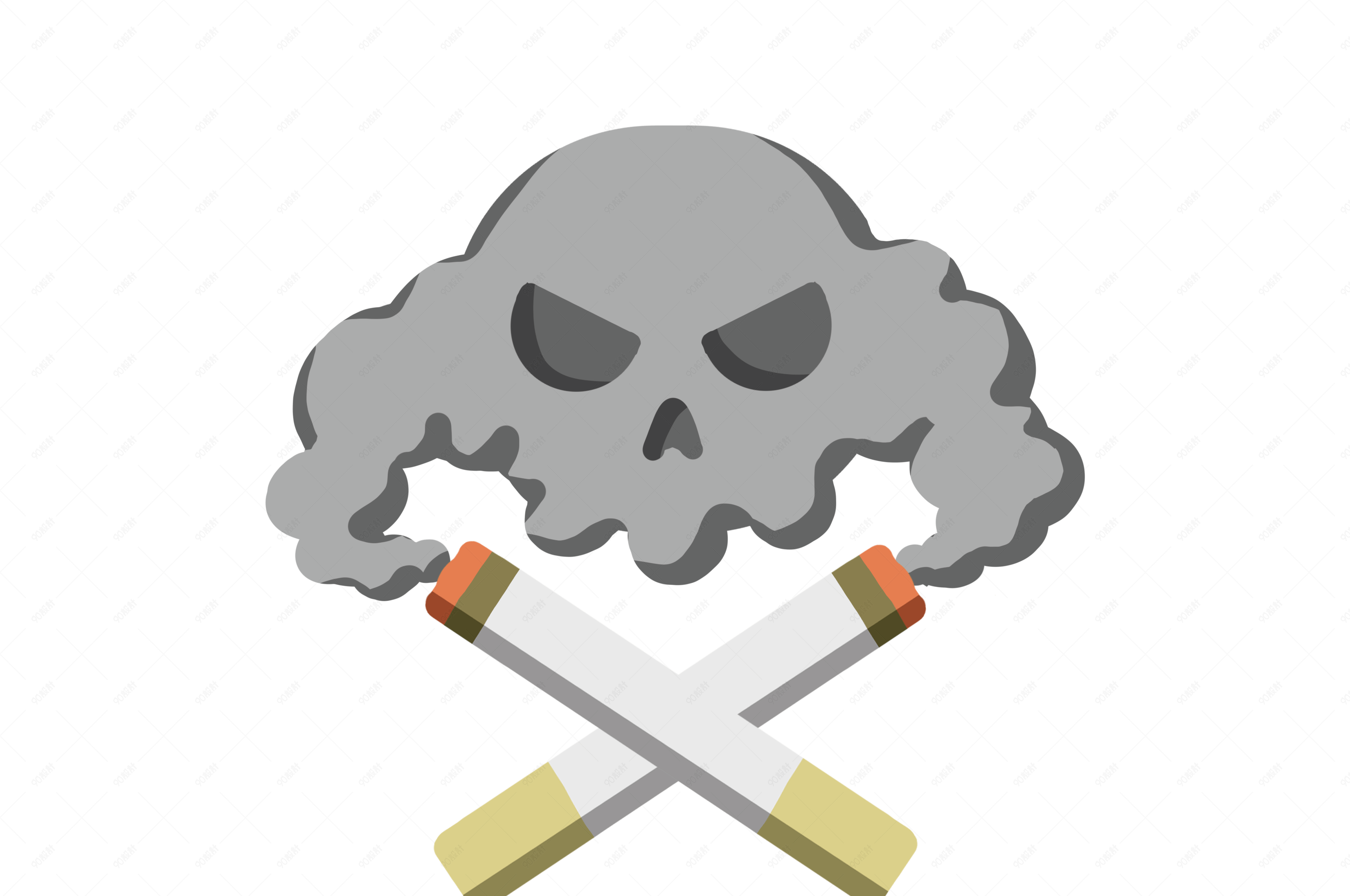 世界无烟日烟雾骷髅png图片