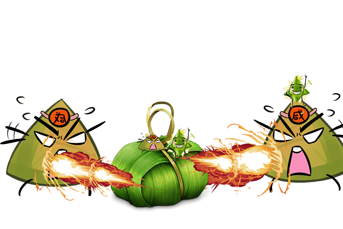 搞笑漫画版粽子喷火图