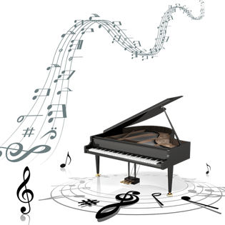 美妙的钢琴声免抠png