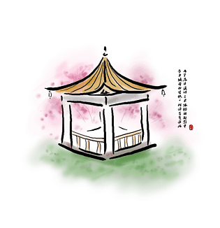 手绘亭子图片大全