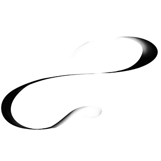 黑色s形水墨画免抠图