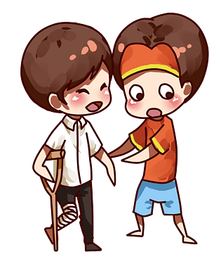 卡通手绘人物助残日帮助盲人残疾人pngpsd2000*2000卡通手绘人物助残