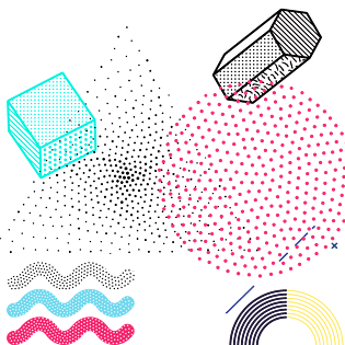 时尚创意线条点线面元素海报设计