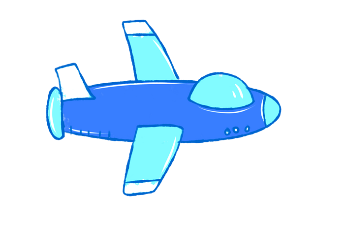 手绘儿童节玩具飞机