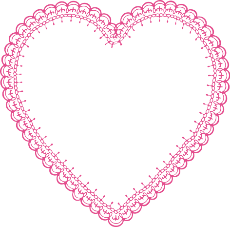 矢量爱心花边花纹