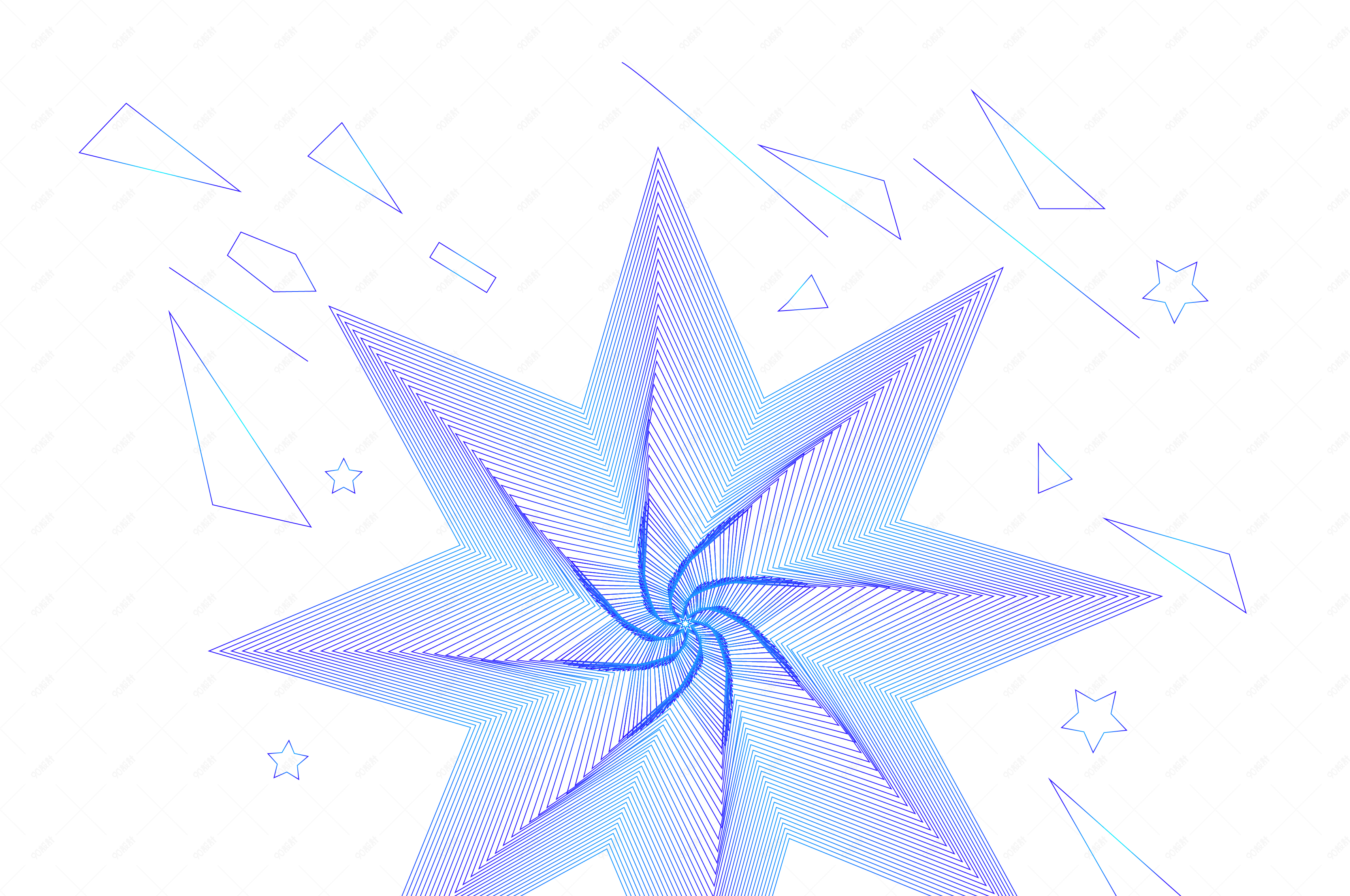 八角星装饰促销图案【免抠元素png】-90设计网