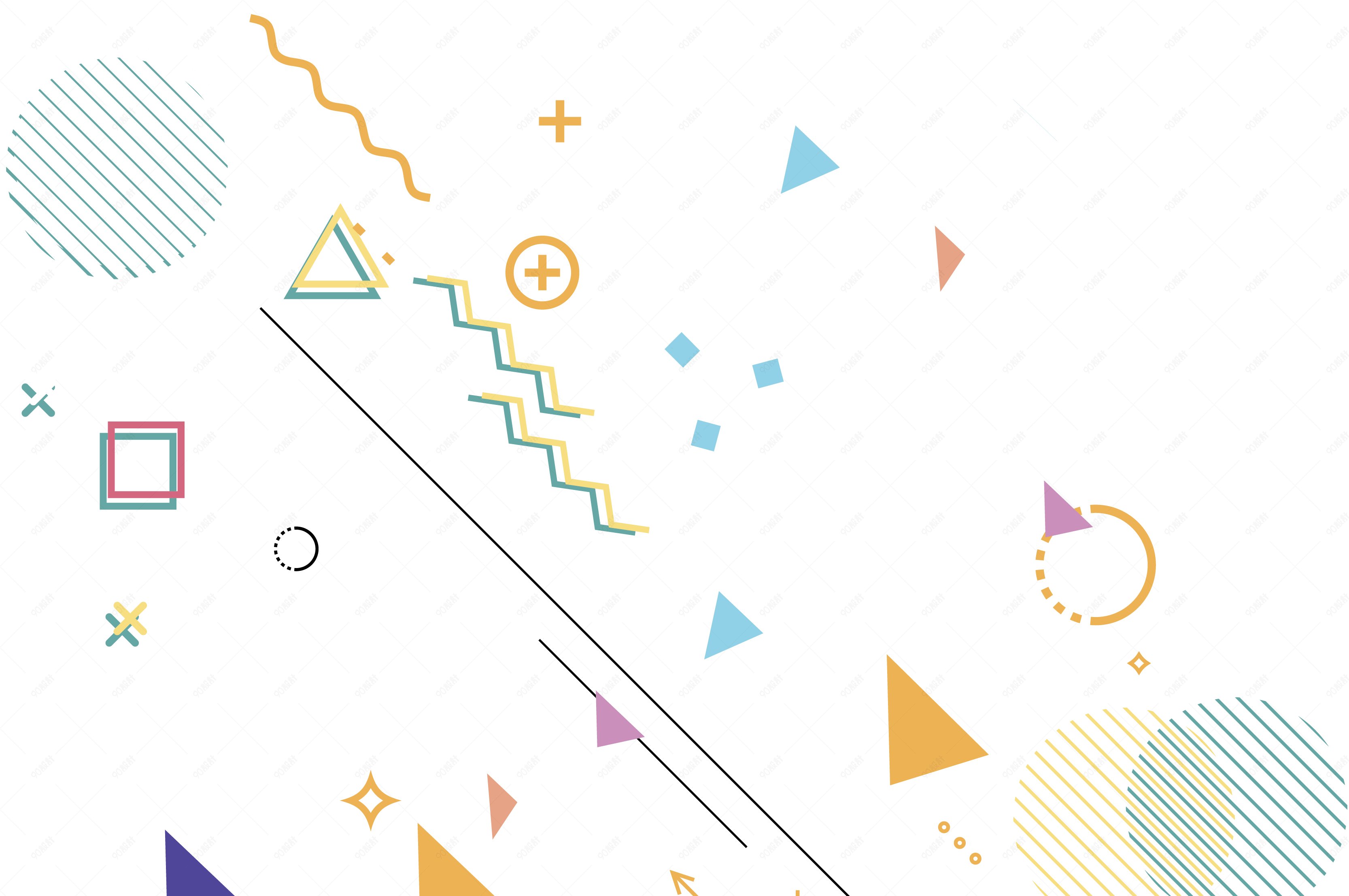 手绘电商创意几何背景矢量免抠图