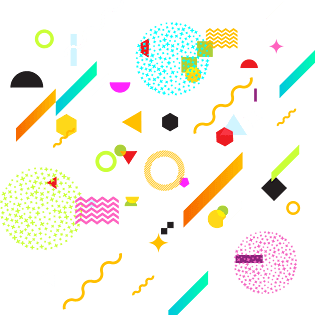 孟菲斯风格线条点线面不规则几何形状素材元素