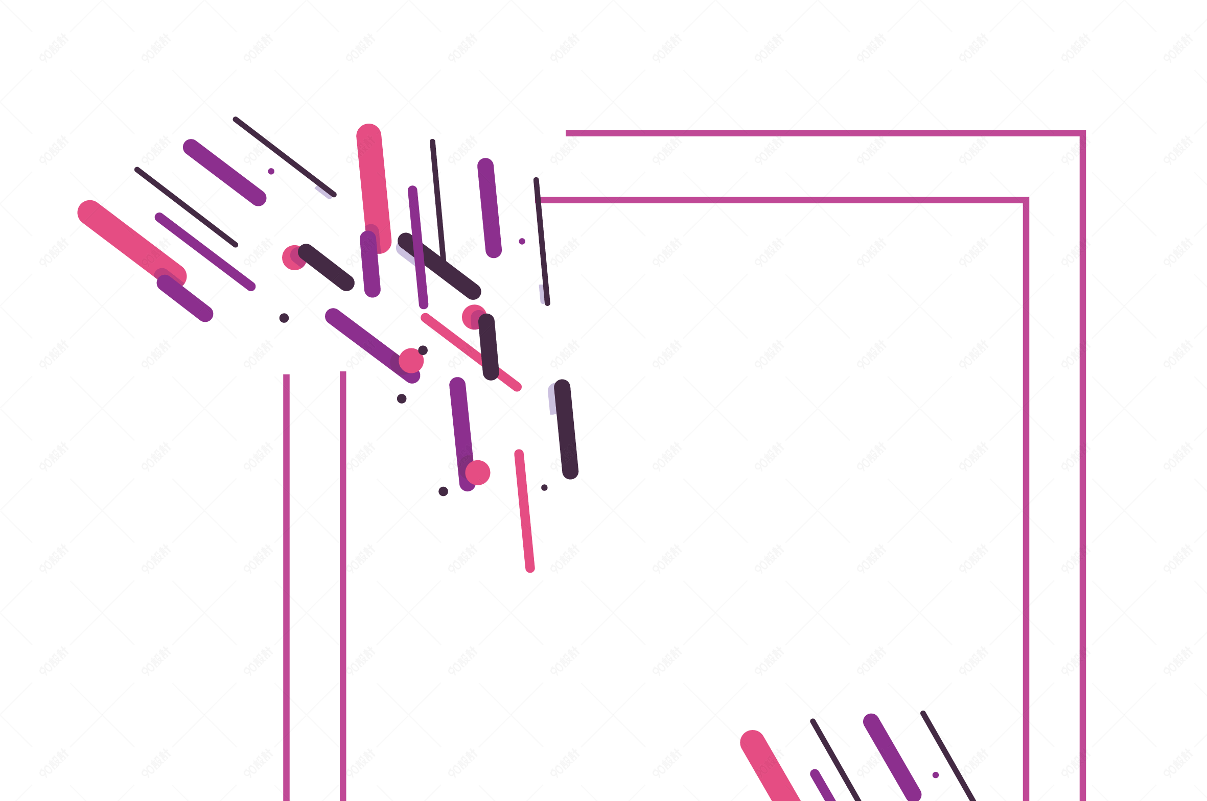 创意方形边框设计素材