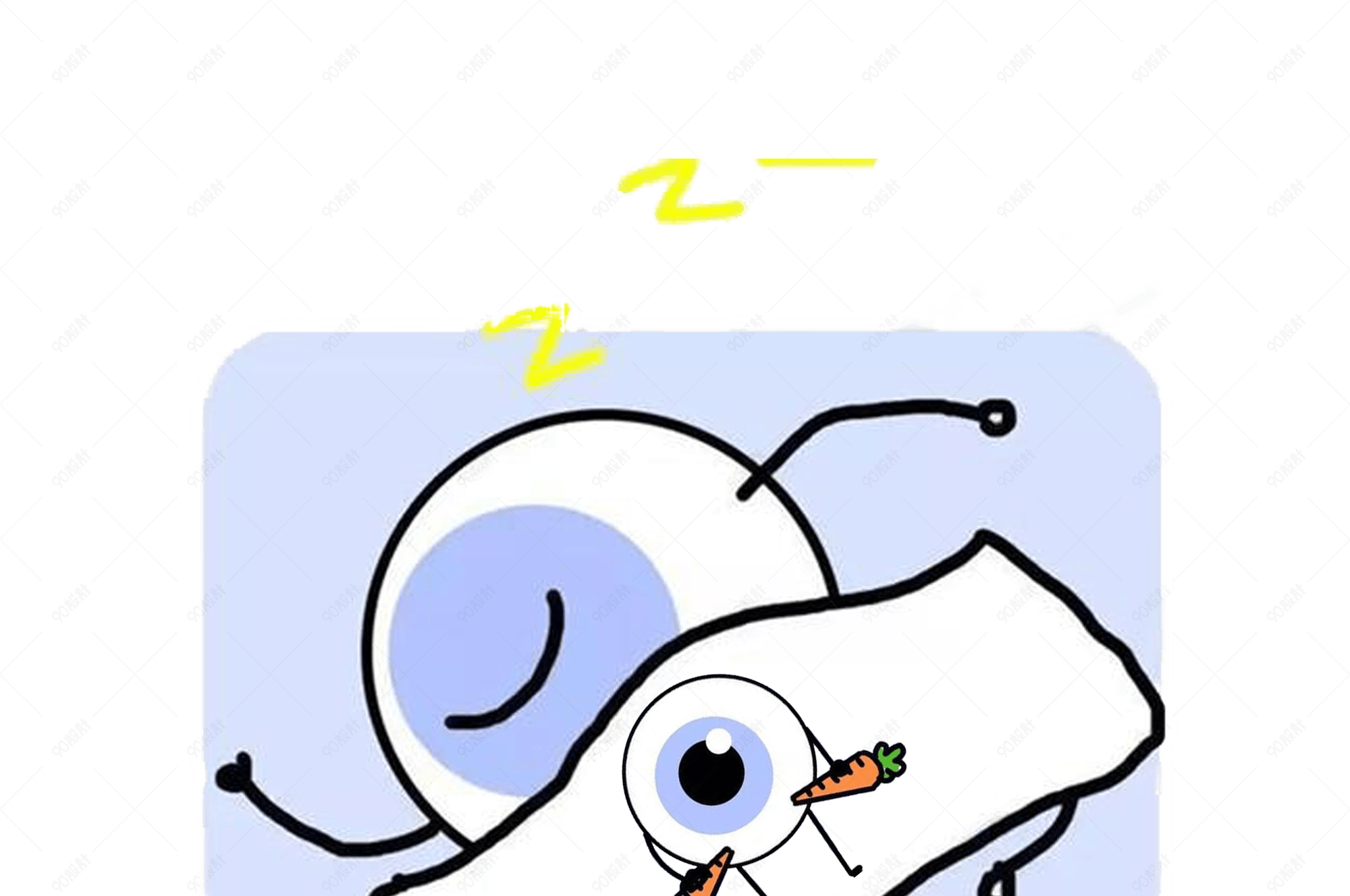 卡通全国爱眼日爱护眼睛早睡补充维生素图案