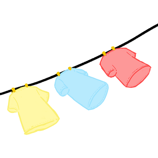 晾衣服可爱免抠元素