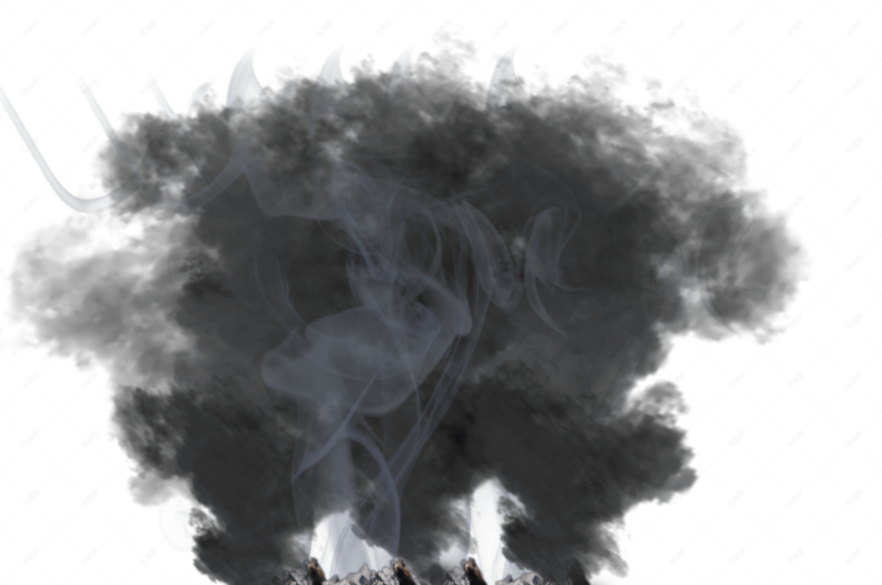 冒着黑烟的香烟图