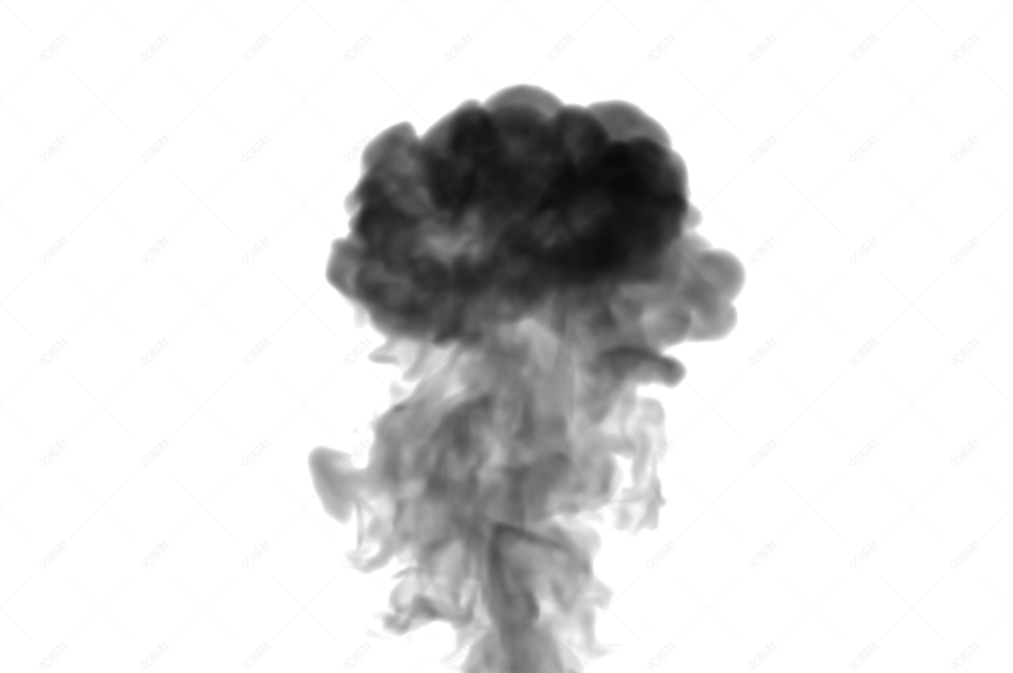 黑色渐变层次蘑菇云