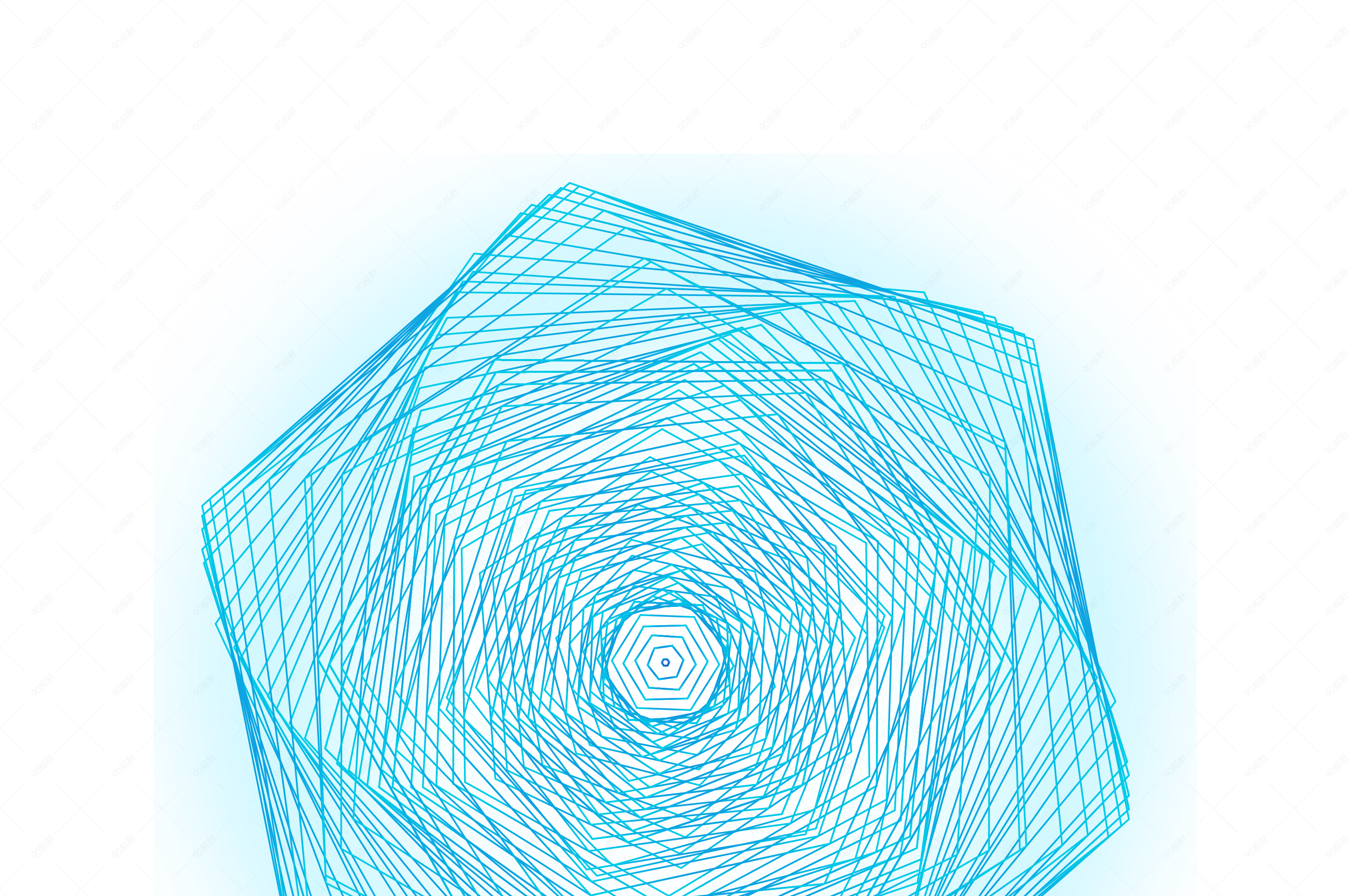 六边形科技线条矢量图