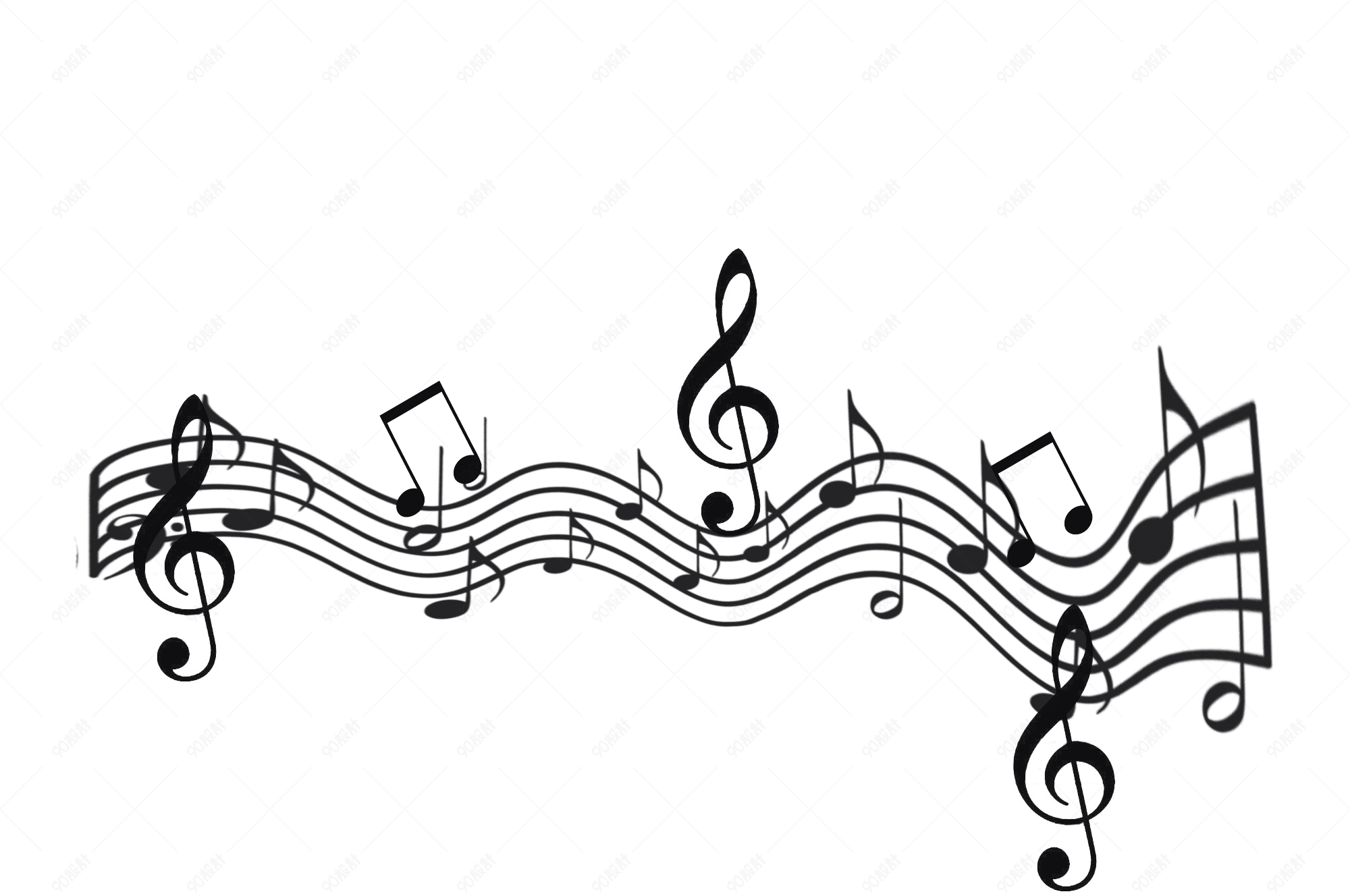 音乐五线谱装饰元素【电商元素png】-90设计网