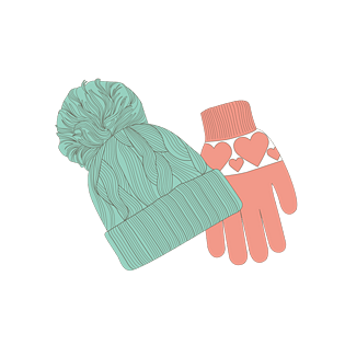 手绘帽子手套情侣套装下载