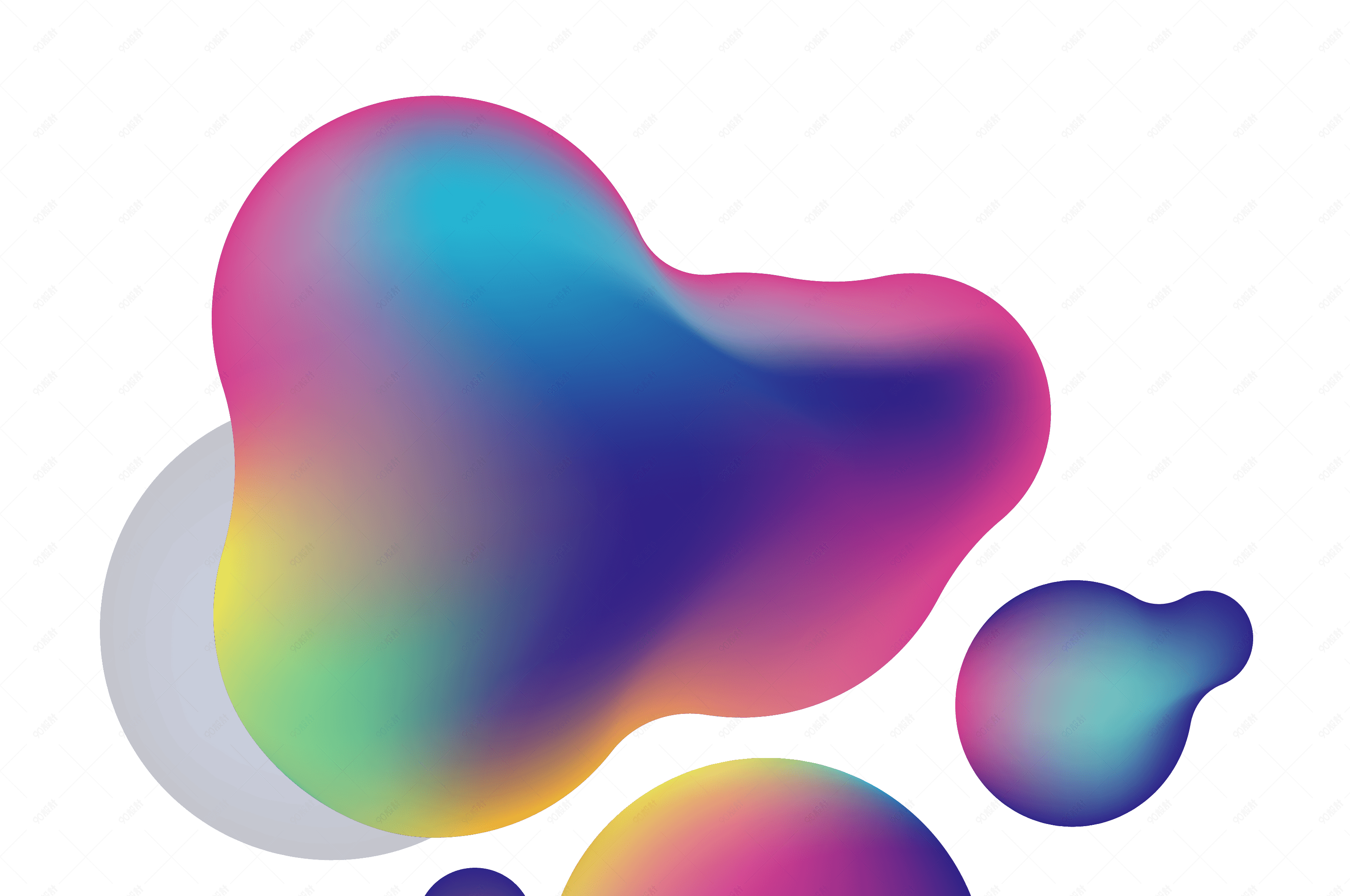 酷炫渐变的流体装饰图案png