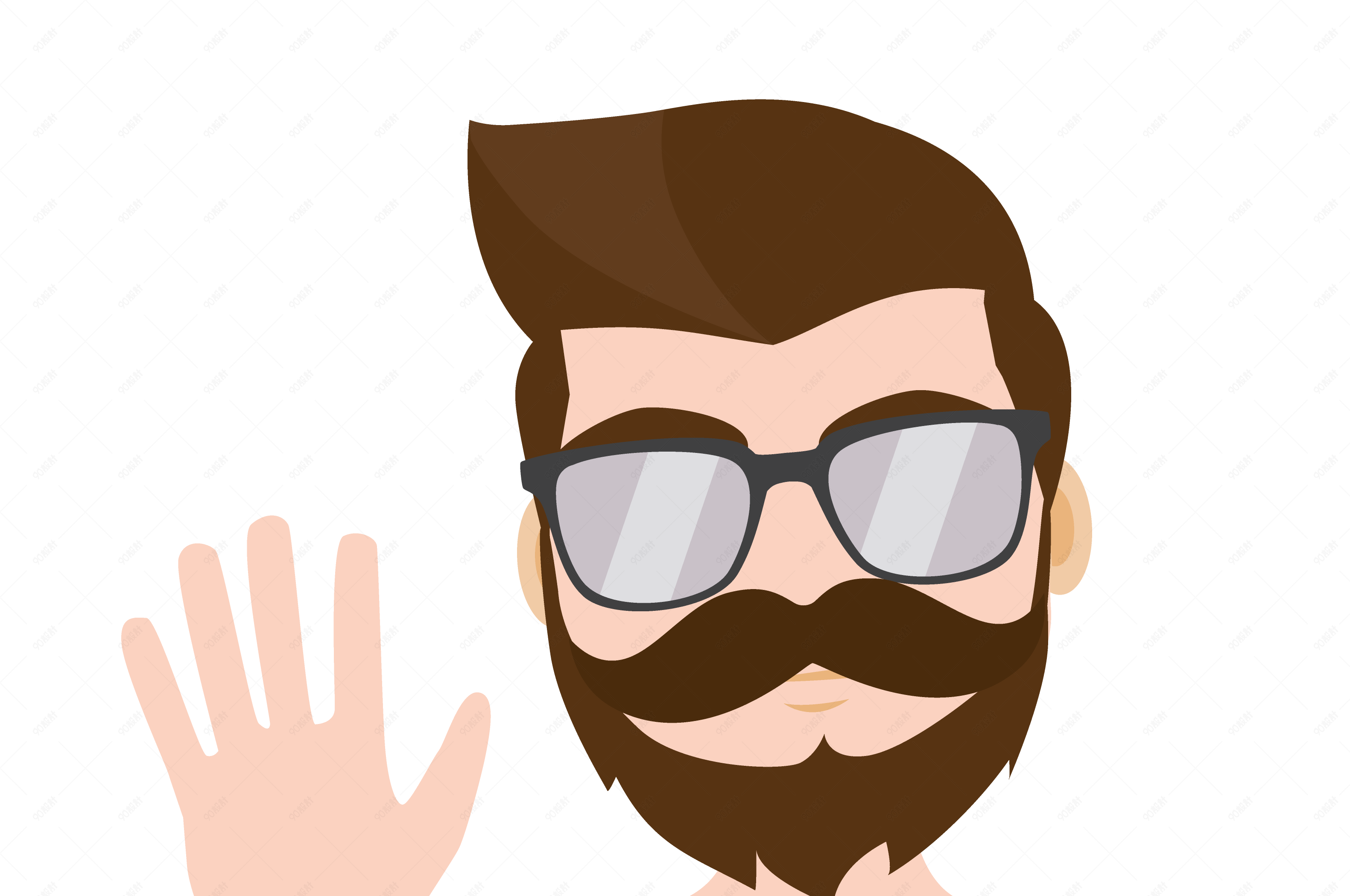 父亲节快乐手绘父亲形象头像