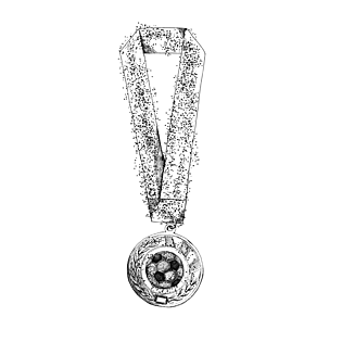 创意手绘足球奖牌粒子世界杯足球场